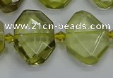 CNG7474 15.5 inches 13*18mm - 18*25mm faceted freeform lemon quartz beads