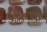 CNG7476 15.5 inches 18*25mm - 20*28mm faceted freeform sunstone beads