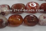 CNG748 15.5 inches 13*18mm nuggets fire agate beads wholesale