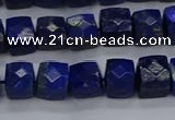 CNG7489 15.5 inches 8*8mm faceted nuggets lapis lazuli beads