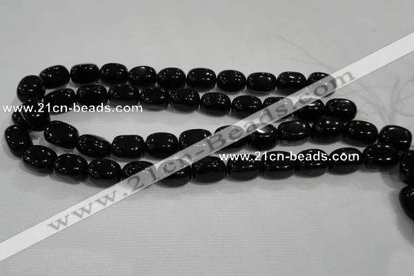 CNG749 15.5 inches 13*18mm nuggets black agate beads wholesale