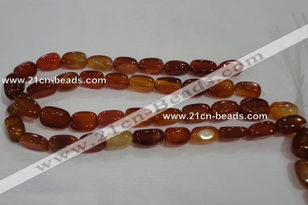 CNG751 15.5 inches 12*20mm nuggets red agate beads wholesale