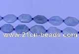 CNG7511 15.5 inches 25*35mm - 30*40mm faceted freeform aquamarine beads