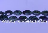 CNG7514 15.5 inches 25*35mm - 30*40mm faceted freeform ruby zoisite beads