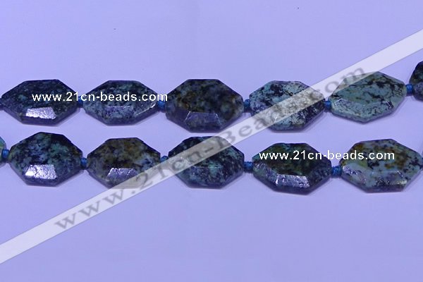 CNG7515 25*35mm - 30*40mm faceted freeform African turquoise beads