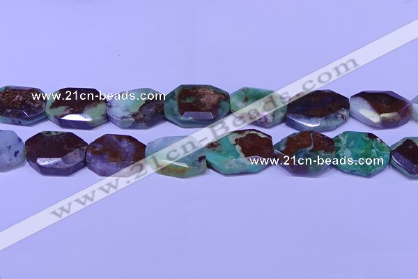 CNG7518 25*35mm - 30*40mm faceted freeform australia chrysoprase beads