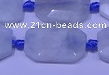 CNG7520 15.5 inches 18*25mm - 25*35mm faceted freeform aquamarine beads