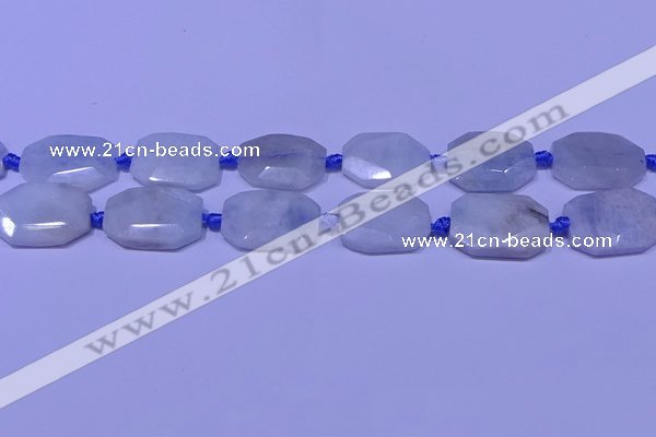 CNG7520 15.5 inches 18*25mm - 25*35mm faceted freeform aquamarine beads