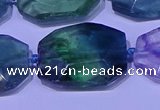 CNG7521 15.5 inches 18*25mm - 25*35mm faceted freeform fluorite beads