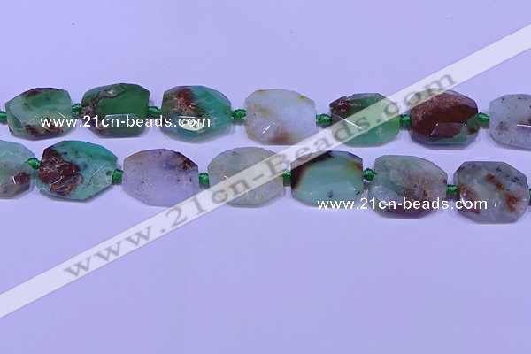 CNG7529 18*25mm - 25*35mm faceted freeform australia chrysoprase beads