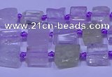 CNG7540 15.5 inches 6*8mm - 10*12mm freeform kunzite beads