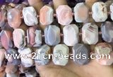 CNG7561 18*25mm - 20*28mm faceted freeform red Botswana agate beads