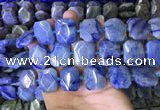 CNG7567 18*25mm - 20*28mm faceted freeform blue aventurine beads