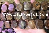 CNG7582 15.5 inches 18*25mm - 20*28mm faceted freeform bronzite beads