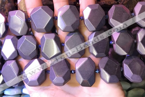 CNG7583 15.5 inches 15*20mm - 18*25mm faceted freeform hematite beads