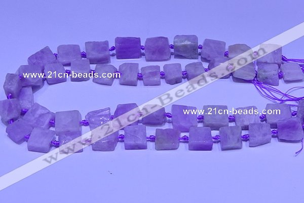 CNG7600 15.5 inches 10*12mm - 12*14mm freeform kunzite beads