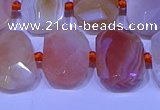 CNG7622 13*18mm - 15*20mm faceted freeform red botswana agate beads