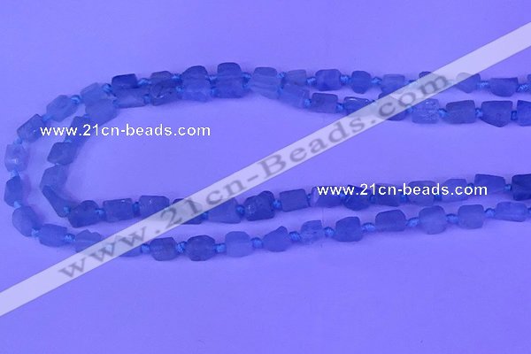 CNG7631 15.5 inches 6*8mm - 8*10mm nuggets aquamarine beads