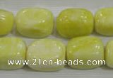 CNG764 15.5 inches 13*18mm nuggets lemon jade beads wholesale