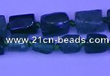 CNG7643 15.5 inches 5*7mm - 8*10mm nuggets green strawberry quartz beads