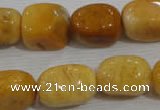 CNG765 15.5 inches 13*18mm nuggets yellow jade beads wholesale