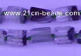 CNG7650 15.5 inches 5*7mm - 8*10mm nuggets green phantom quartz beads