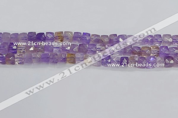 CNG7658 15.5 inches 8*8mm faceted nuggets ametrine beads