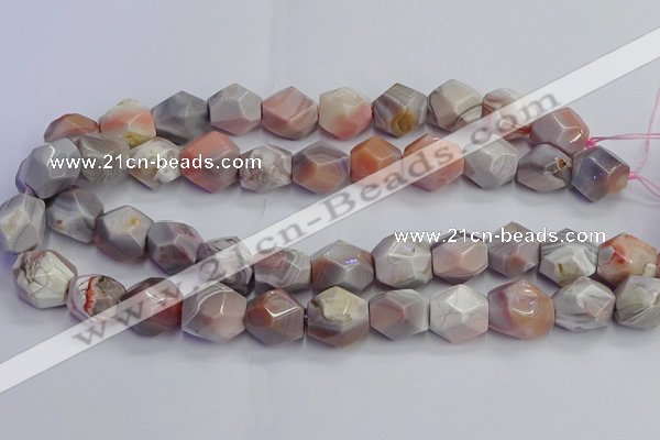 CNG7660 12*16mm - 13*18mm faceted nuggets pink botswana agate beads