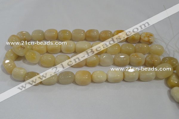 CNG767 15.5 inches 13*18mm nuggets yellow jade beads wholesale