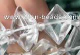 CNG7700 13*20mm - 15*25mm faceted freeform white crystal beads