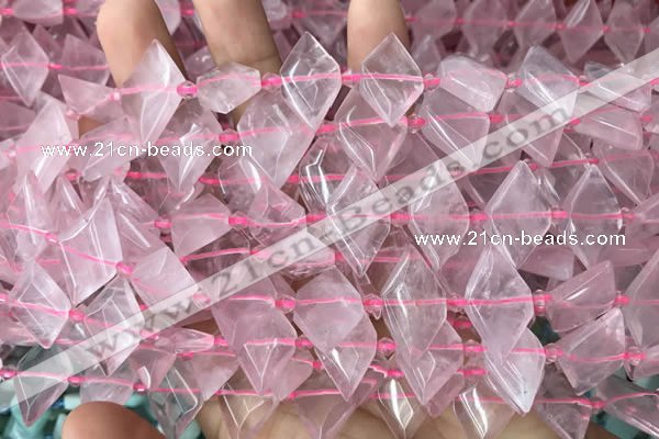 CNG7701 13*20mm - 15*25mm faceted freeform rose quartz beads