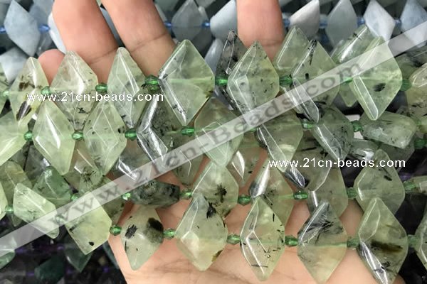 CNG7703 15.5 inches 13*20mm - 15*25mm faceted freeform prehnite beads