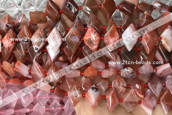 CNG7712 15.5 inches 13*20mm - 15*25mm faceted freeform red agate beads
