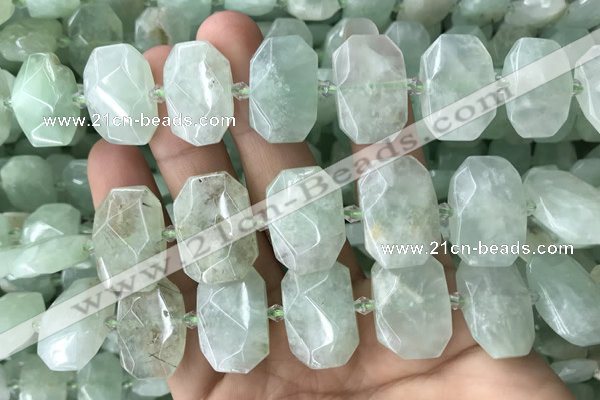 CNG7753 13*18mm - 15*25mm faceted freeform light prehnite beads