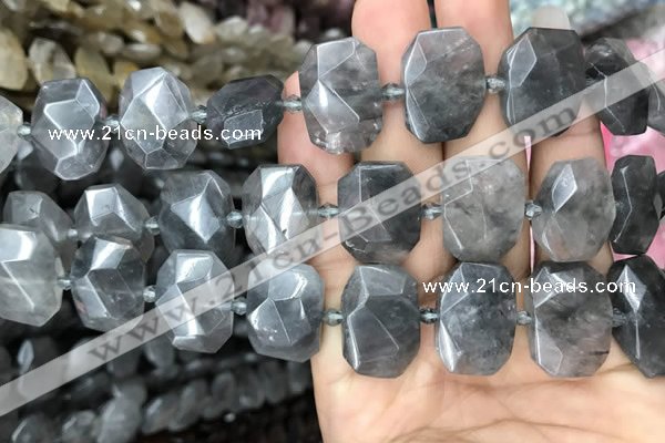 CNG7755 13*18mm - 15*25mm faceted freeform cloudy quartz beads