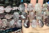 CNG7757 13*18mm - 15*25mm faceted freeform strawberry quartz beads