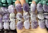 CNG7758 13*18mm - 15*25mm faceted freeform lavender amethyst beads