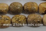 CNG776 15.5 inches 13*18mm nuggets picture jasper beads wholesale
