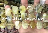 CNG7761 13*18mm - 15*25mm faceted freeform yellow opal beads