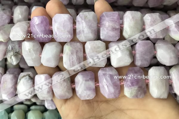 CNG7763 13*18mm - 15*25mm faceted freeform kunzite beads