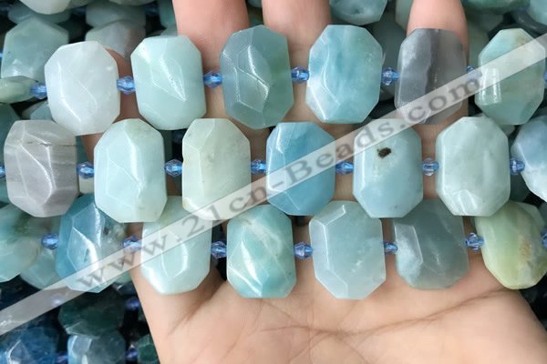 CNG7769 13*18mm - 15*25mm faceted freeform amazonite beads