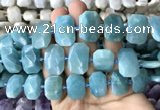 CNG7770 13*18mm - 15*25mm faceted freeform amazonite beads