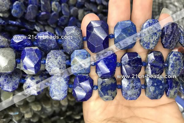 CNG7775 13*18mm - 15*25mm faceted freeform lapis lazuli beads