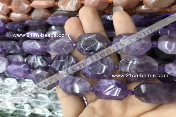 CNG7802 15.5 inches 13*18mm - 18*25mm faceted freeform amethyst beads