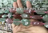 CNG7807 13*18mm - 18*25mm faceted freeform mixed strawberry quartz beads