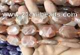 CNG7810 13*18mm - 18*25mm faceted freeform orange moonstone beads