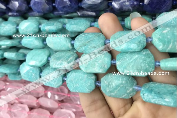 CNG7814 15.5 inches 13*18mm - 18*25mm faceted freeform amazonite beads