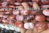 CNG7816 13*18mm - 18*25mm faceted freeform red agate beads