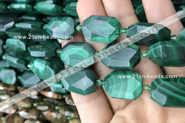 CNG7824 15.5 inches 13*18mm - 18*25mm faceted freeform malachite beads