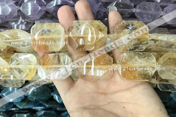 CNG7828 15.5 inches 22*30mm - 28*35mm faceted freeform citrine beads